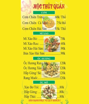 Thực đơn Cơm - Mì - Các loại Ốc