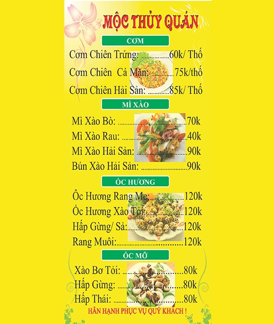 Thực đơn Cơm - Mì - Các loại Ốc